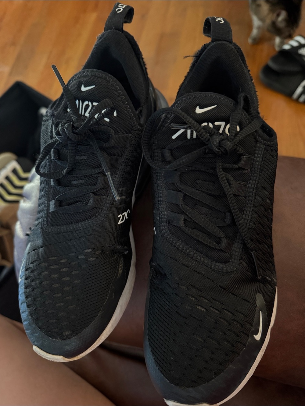 Nike Women's Black Running Sneakers with White Accents